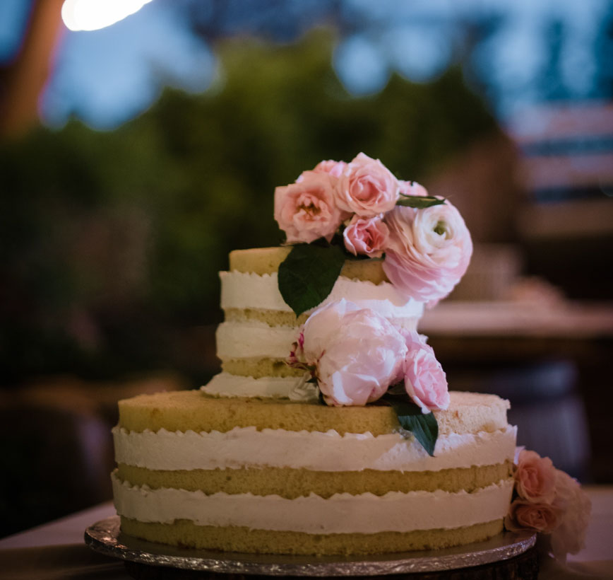 Naked Floral Wedding Cake