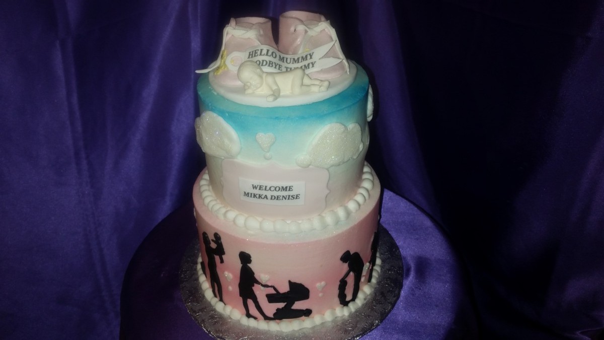 Baby Shower Silhouette Cakes