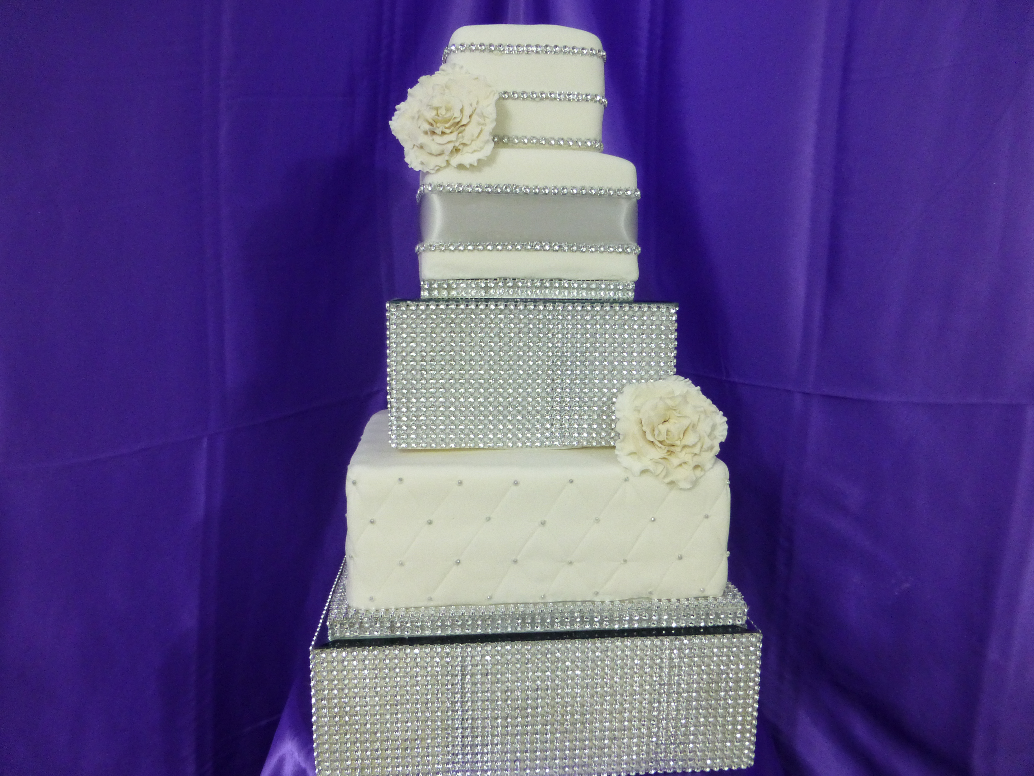 Square Bling Wedding Cake
