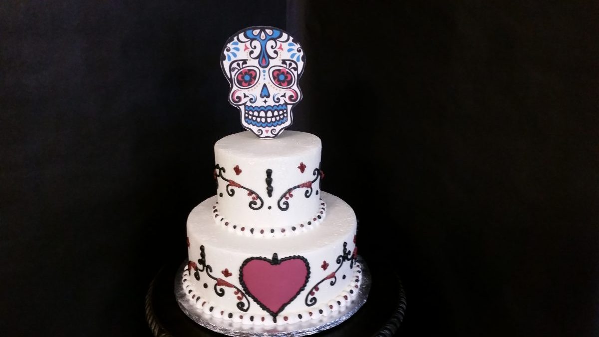 Day of the Dead Celebration Wedding Cake