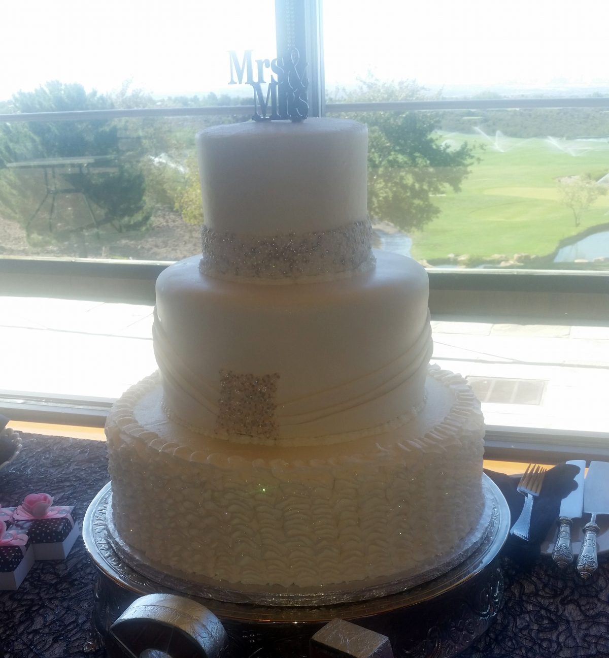 Gold Three Tier Cake