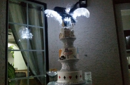 Old Vegas Wedding Cake