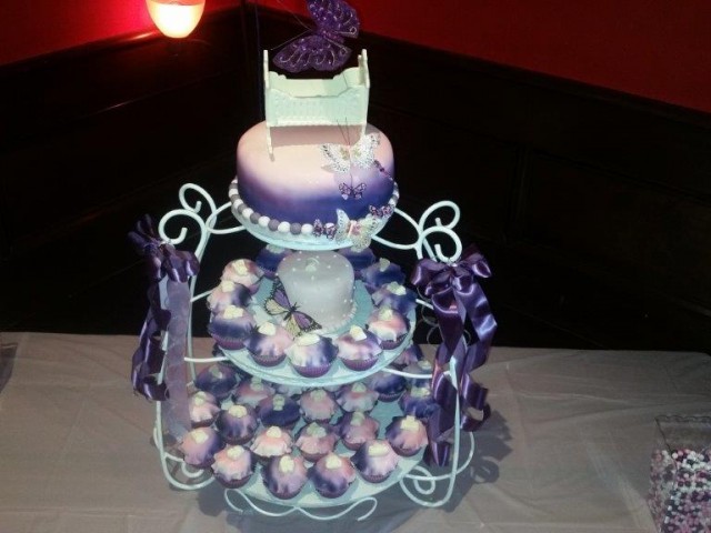 Purple Baby Shower Cake