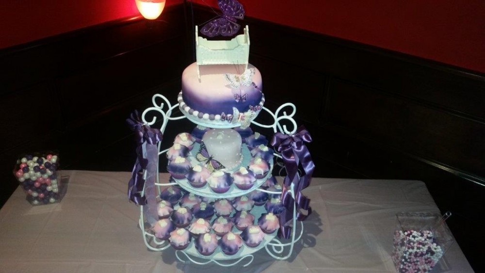 Purple Baby Shower Cake