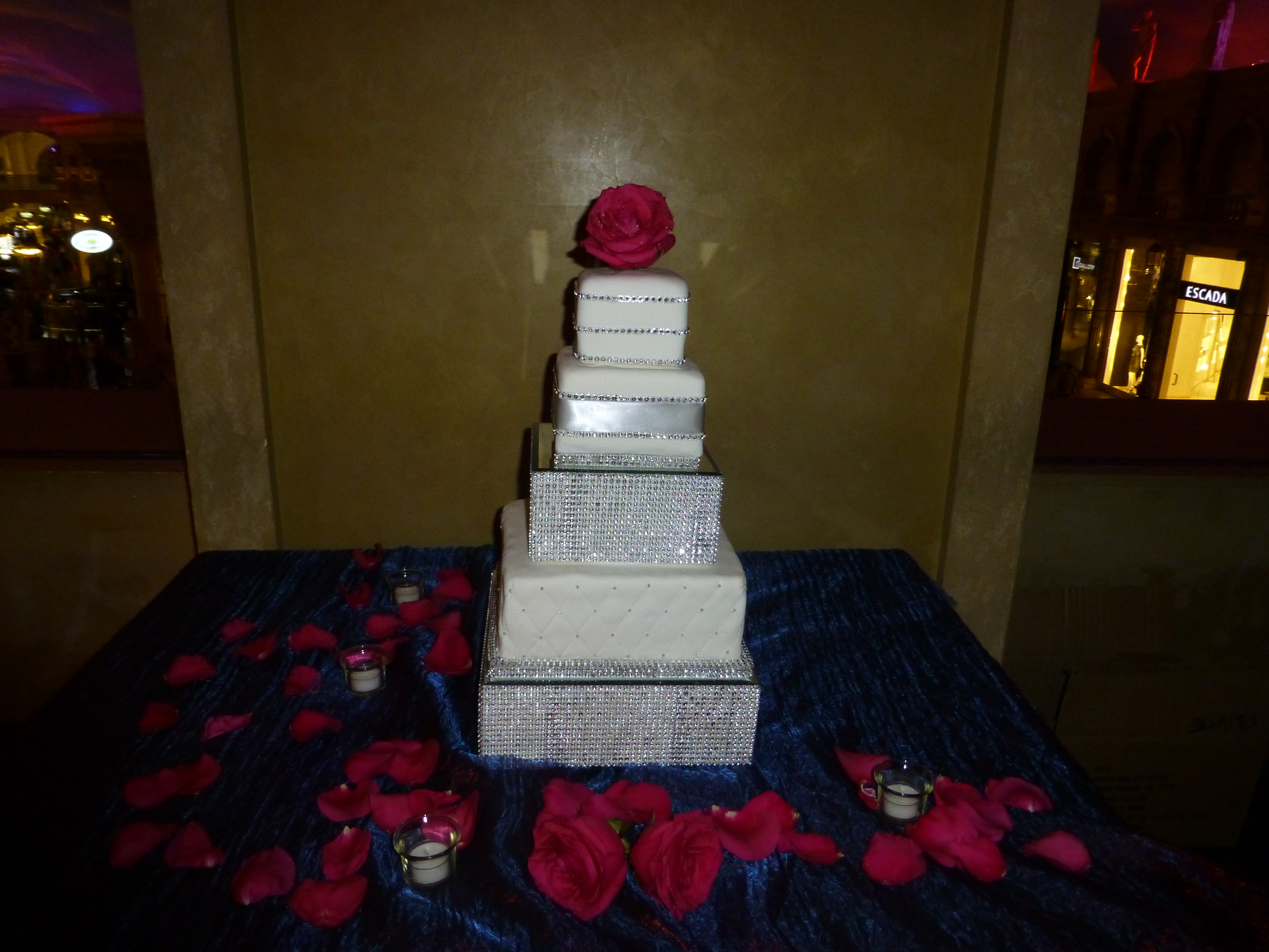 Red Bling Wedding Cake