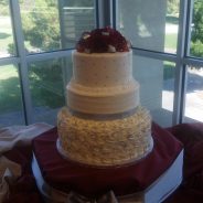 Silver Burgundy Wedding Cake