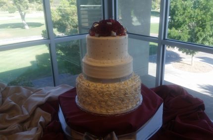 Silver Burgundy Wedding Cake